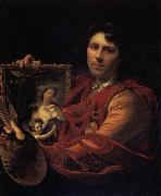 Adriaen van der werff Self-Portrait with a Portrait of his Wife,Margaretha van Rees,and their Daughter,Maria Sweden oil painting artist